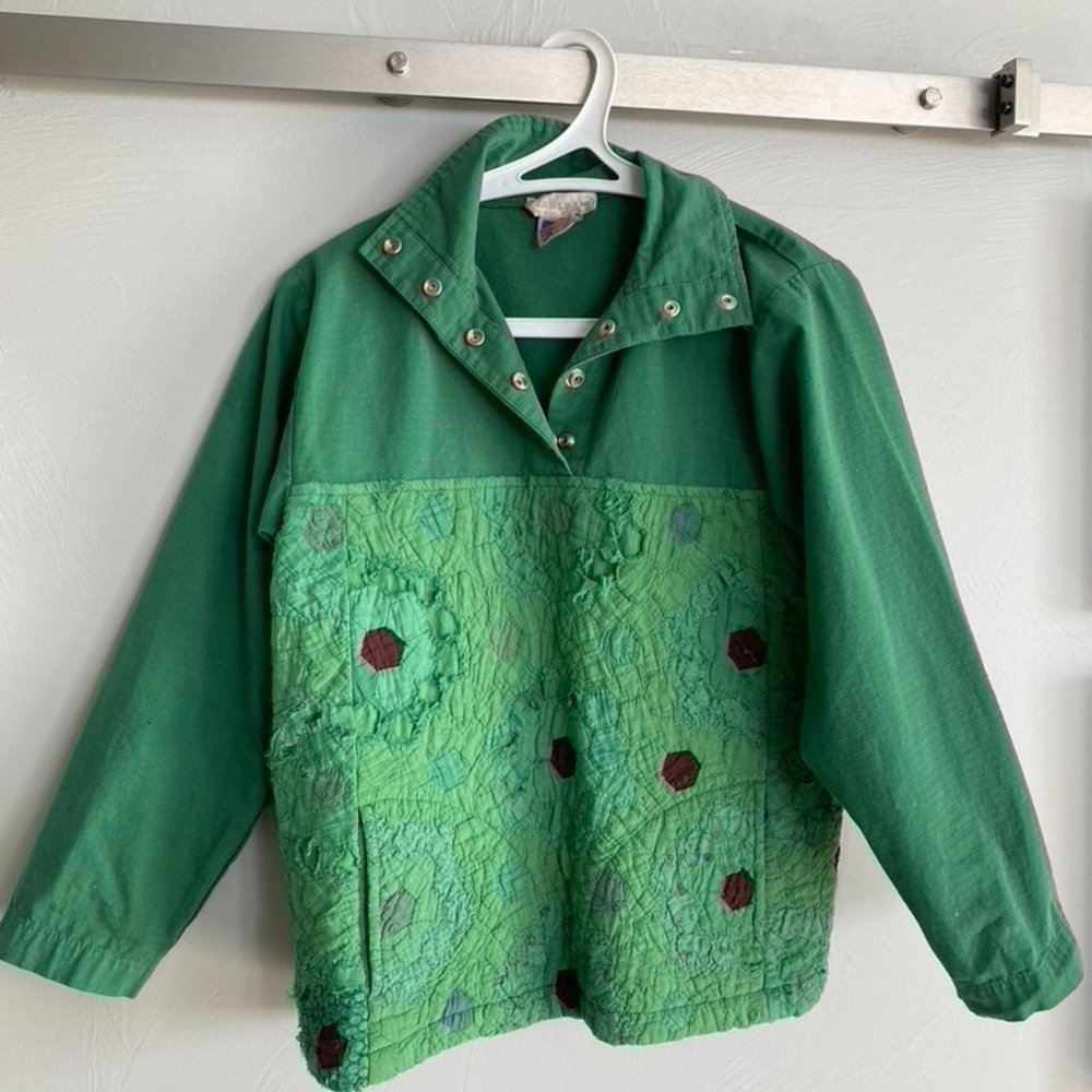 RARE: Carleen Green Quilted Women's Top XS